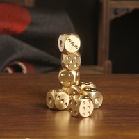 Dés à six faces en laiton massif, polis à la main, avec points en relief, pour Mahjong, KTV, bar, jeu de table, divertissement