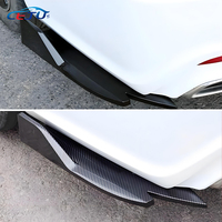 ABS hitam mengkilap serat karbon terlihat Universal Aksesori Mobil Body kit suku cadang Auto trim belakang bawah Bumper sisi splitter Guard