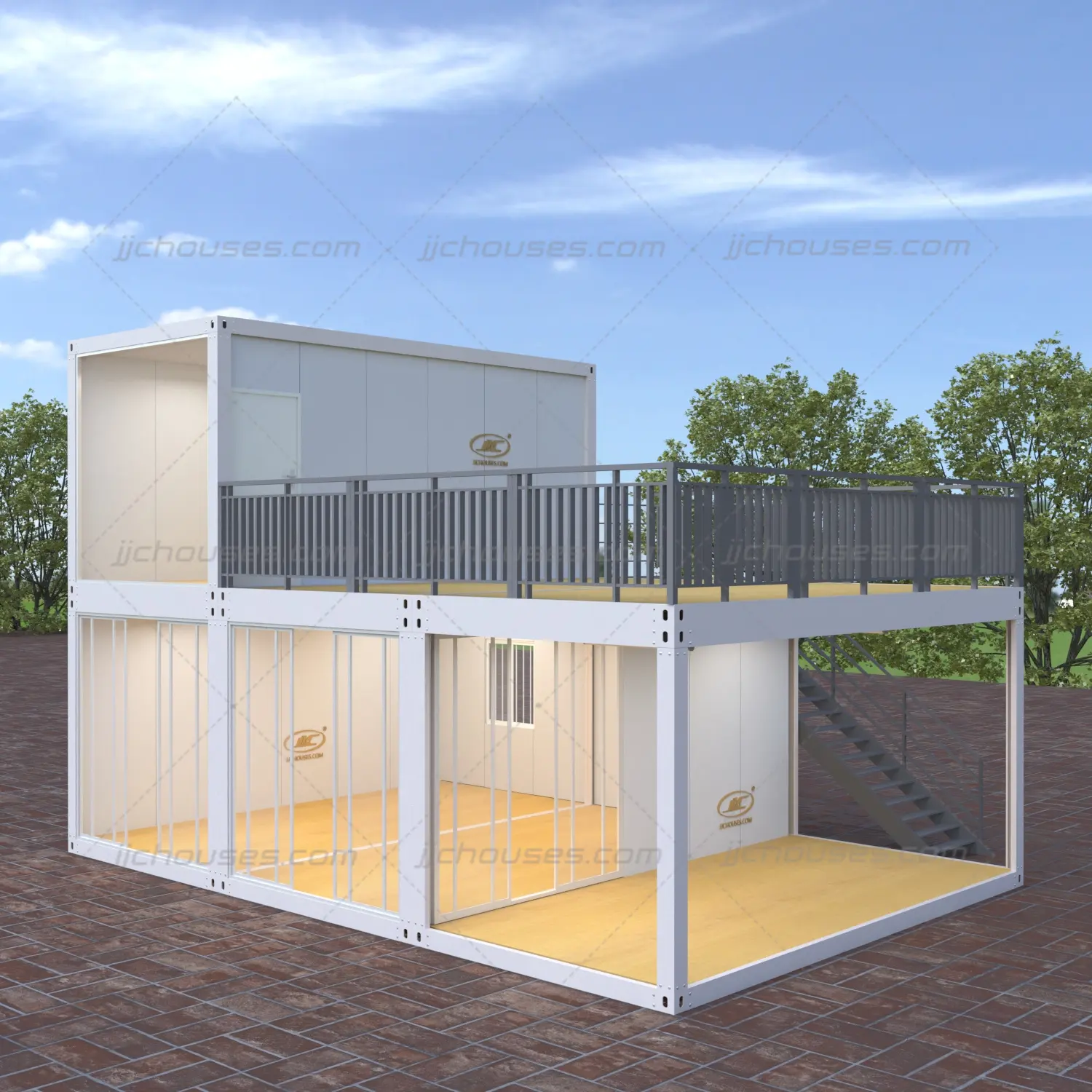 Multi-Storey Kit Set Cabine Huizen Containerhuis Te Koop 3 Slaapkamer Twee Badkamers Prefab Huizen