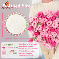Perlengkapan Rajut Crochet DIY untuk Pemula, Buket Bunga Mawar Runcing Lily of the Valley, Perlengkapan Rajut Selimut dengan Tutorial Video