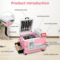 Séchoir à poudre DTF Shaker pour impression textile Machine à secouer la poudre TPU Four de cuisson avec lampe chauffante