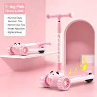 Trottinette Tricycle pour Enfants, Fourniture Directe Usine, avec Musique Intégrée et Lumières LED, Plateforme Antidérapante, Pliable