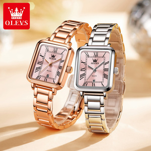 OLEVS 5641 Orologio Smart da Donna con Numeri Romani, Quadrante Quadrato, Stile Antico, Lussuoso, Elegante, Oro, Argento, Rosa, al Quarzo, Impermeabile - Product Image 3