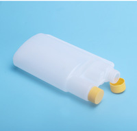 Distributeur de perfusion de médicaments carré en HDPE de 500mL Bouteille à double chambre à double col et double dosage