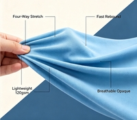 Tissu léger en polyester et élasthanne tissé 100D extensible dans quatre directions, 120 g/m², 210T, pour vêtements de filles et de garçons, fourniture en gros pour distributeurs