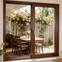 Porte à battants en aluminium à rupture de pont thermique, double vitrage à l'argon, avec moustiquaire, couleur personnalisée, pour terrasse et balcon