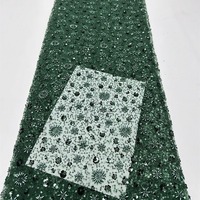 Tela Elástica de Malla con Cuentas Bordadas para Vestidos de Novia y Niñas, Venta al Por Mayor