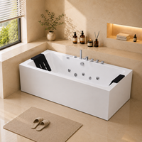 Baignoire balnéo double pour deux personnes avec affichage numérique du robinet et jets hydromassants multipoints 1000x1850mm