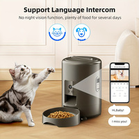 Distributeur automatique de nourriture pour animaux de compagnie intelligent 2L, WiFi, design en forme de balle, avec contrôle à distance par application, contrôle des portions pour chiens