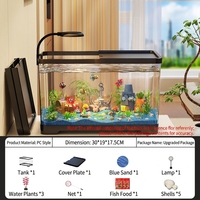 Aquarium Moderne Transparent de Luxe en Acrylique Durable pour Poissons Rouges et Tortues 10L – Kit Ultra Silencieux Écologique pour Utilisation Extérieure ou sur Bureau