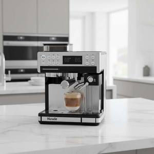 <span class=keywords><strong>Cafetière</strong></span> automatique Newle 20 bars en acier inoxydable, contrôle numérique <span class=keywords><strong>programmable</strong></span>, auto-nettoyante, <span class=keywords><strong>capacité</strong></span> 3 tasses, usage domestique - Product Image 1