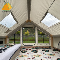 Tente de glamping avec système d'éclairage LED, abri de camping gonflable de luxe pour 10 adultes
