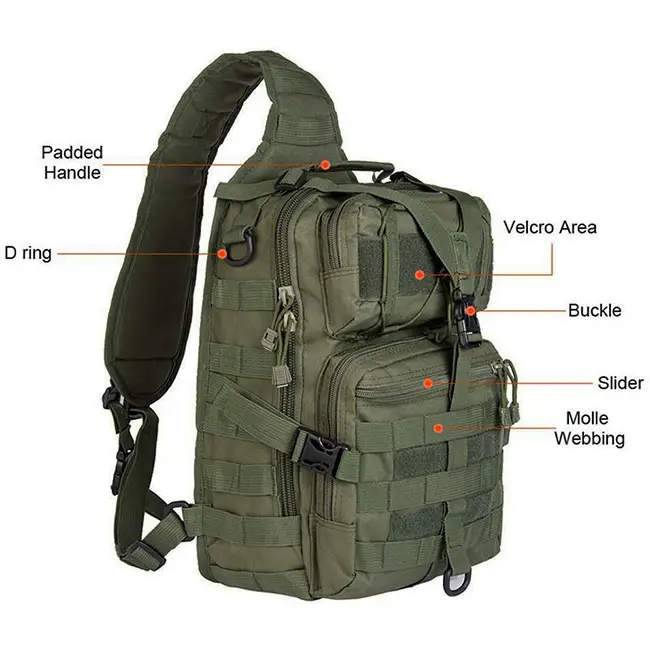 Wasserdichter Einzels ch ulter rucksack mit großer Kapazität Molle Army Assault Tactical Sling Cross body Rucksack