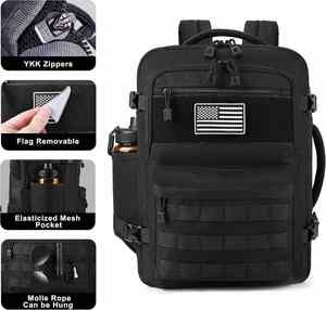 Tactical <b>Backpack</b> 18x13x8 Inch <b>Nylon</b> Waterproof Carry On Bag With MOLLE System Unisex Softback Laptop Travel <b>Backpack</b> - Product Image 4