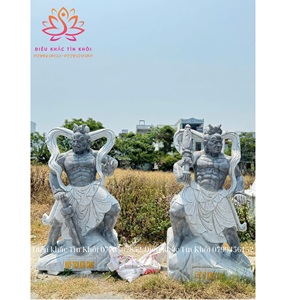 Kongo moderno Rikishi estatua de Buda blanca tallada a mano decoración pulida al aire libre personalizada con 1 año de garantía - Product Image 1