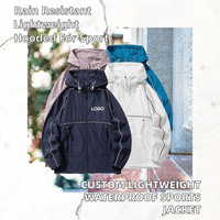 Veste bomber décontractée légère imperméable à capuche avec fermeture éclair sur le devant, personnalisée et enduite, pour hommes, idéale pour le sport et la protection solaire, vente en gros