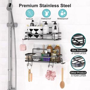 Estante organizador para estante de ducha, adhesivo sin perforación para accesorios, estante de <span class=keywords><strong>cocina</strong></span> para almacenamiento de baño, paquete de 2 - Product Image 6