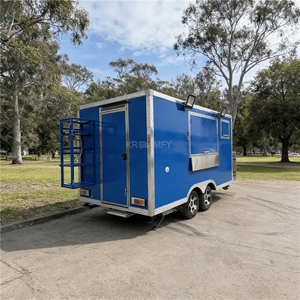 Camionnette de vente de nourriture moderne carrée, remorquable, en fibre de verre, équipée pour la préparation de pizzas et de hamburgers, avec un espace pour les bonbons - Product Image 6