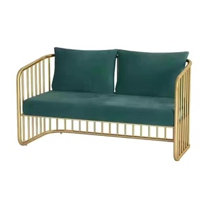 Juego de Muebles de Salón de Belleza para Uñas en Venta, Sofá de Espera de Terciopelo Rosa, Silla de Recepción - Product Image 5