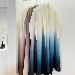 Muçulmano Tradicional das mulheres plissado Design <span class=keywords><strong>Cardigan</strong></span> Plus Size Robe Blusão Fábrica Miyake Abaya Original Designer Roupas - Product Image 1
