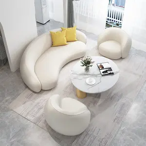 Mobili per la casa soggiorno curvo bouclé divano nordico bianco lana di agnello lusso moderno componibile Lounge Suite divano