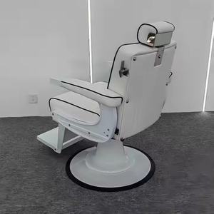 Chaise de barbier hydraulique moderne et robuste 2025, blanche, pour salon de coiffure, chaises de coiffure pour hommes - Product Image 4