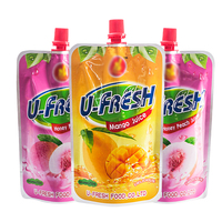 Kantong Kemasan Plastik Khusus Food Grade untuk Cairan, Tahan Bau, dengan Spout, untuk Jus Buah dan Jelly