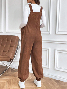 Salopette de maternité décontractée en velours côtelé à taille ajustable pour femmes enceintes européennes et américaines, idéale pour l'automne et l'hiver - Product Image 5