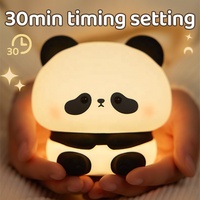 Mini lampe de nuit LED en silicone, lampe de chevet pour enfants, charge USB, capteur tactile Panda, intensité réglable, cadeau pour bébé et enfant