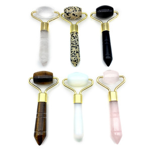 chul natural rose quartz roller, beauty container, white crystal spotted <strong>protein</strong>, tigers eye, black agate massagers, - Product Image 5