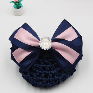 Tête coréenne fleur <span class=keywords><strong>doux</strong></span> bureau filet à cheveux Satin pince à cheveux couverture filet Tulle curling nœud papillon chignon <span class=keywords><strong>Snood</strong></span> femmes cheveux accessoires - Product Image 3