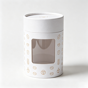 Wholesale Round Paper Tube <b>Box</b> Transparent Window Sealed Cylinder <b>Cardboard</b> <b>Box</b> For Coffee Bean Fresh <b>Storage</b> - Product Image 3