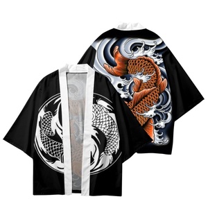 Kimono <span class=keywords><strong>japonais</strong></span> pour <span class=keywords><strong>homme</strong></span>, peignoir samouraï, impression 3D, motif <span class=keywords><strong>traditionnel</strong></span>, veste décontractée ample et fine, cardigan kimono asiatique - Product Image 4