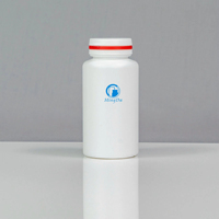 Çekme halkalı yırtılma kapağı boş katı ilaç ambalaj kabı ile kapsül tabletleri için 200ml HDPE beyaz plastik hap şişesi