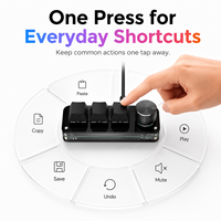 SIKAI 3 Tombol 1 Kenop Mini Keypad USB-C RGB Mini Keyboard Mekanik Kontrol Volume Pintasan Kustom untuk Pengeditan Video Pekerjaan Kantor