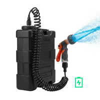 Douche de camping portable 22L (5,8 gallons) pour tout-terrain 4x4, réservoir d'eau pressurisé en PVC plastique durable à batterie pour camion