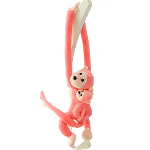 J068 New Arrival Lovely 70cm Son On Mother's Back Long Arm Tail Animal Monkey Stuffed Doll Plush Toys Curtain Buckle Wholesale