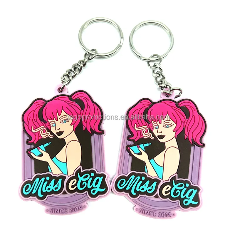High quality 3d soft pvc keychain soft pvc keychain custom Logo for promotional Anime keychain