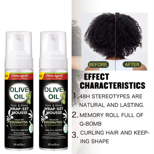 Logo personnalisé 207ml d'huile d'<span class=keywords><strong>olive</strong></span> nourrissante anti-frisottis <span class=keywords><strong>mousse</strong></span> de coiffure pour cheveux bouclés pour perruques bouclées - Product Image 6