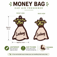 Pochette à monnaie personnalisée à marque privée, sac à cordon imprimé, diffuseur de parfum pour voiture en forme de carte vanille pour rétroviseur, décoration intérieure
