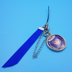 Breloque de téléphone portable en alliage de zinc, pendentif 25x20mm, personnage d'anime imprimé, bouchon anti-poussière en époxy avec chaîne et ruban, accessoire décoratif - Product Image 1