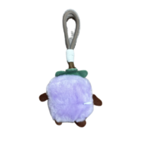 Op maat gemaakte paarse pluche sleutelhanger OEM/ODM pluche speelgoed anime sleutelhanger voor zachte hanger op maat gemaakte pluche sleutelhanger fruit sleutelhanger