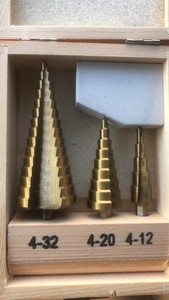 PMS 6 pièces jeu de forets Punte Per Trapano 50 tailles de pas totales jeu de forets étagés revêtus de titane pour métal et bois - Product Image 5