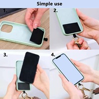 2 en 1 Dragonne courte pour téléphone Lanière de téléphone amovible avec bandoulière et pochette zippée Portefeuille pour femmes Sangles de téléphone portable