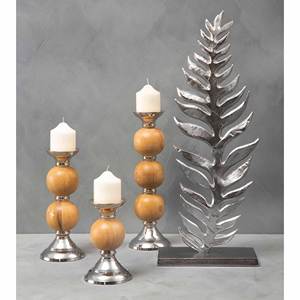 Centre de table et décoration de mariage bougeoir dernière conception métal aluminium et bois bougeoir pilier - Product Image 3