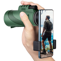 Telescopio Monocular Profesional 80x100 con Adaptador para Teléfono Inteligente para Observación de Aves, Caza y Aventuras al Aire Libre