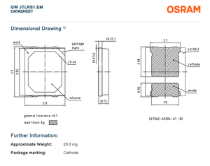 Công suất cao osrams duris E 2835 GW JTLRS1.EM-K4L3-XX58-1 <span class=keywords><strong>0.92W</strong></span> CRI80 140lm 2200-6500K dẫn ánh sáng chip - Product Image 6