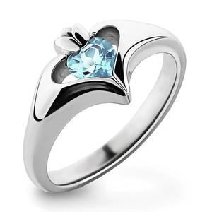 Anello Q519 a Forma di Cuore con Gemma, Argento 925 con Incastonatura a Castone, Anello di Fidanzamento per Donna, Anelli in Moissanite - Product Image 2