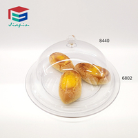 Meilleures ventes, couvercle alimentaire rond en plastique transparent de 13,5 pouces avec bouton, couvercle de plat en forme de dôme SAN pour la livraison de nourriture