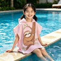 250 GSM Maßgefertigtes Kapuzen-Strandtuch für Kinder Winddichtes Cartoon-Badetuch für Kinder Mehrzweck-Pooltuch